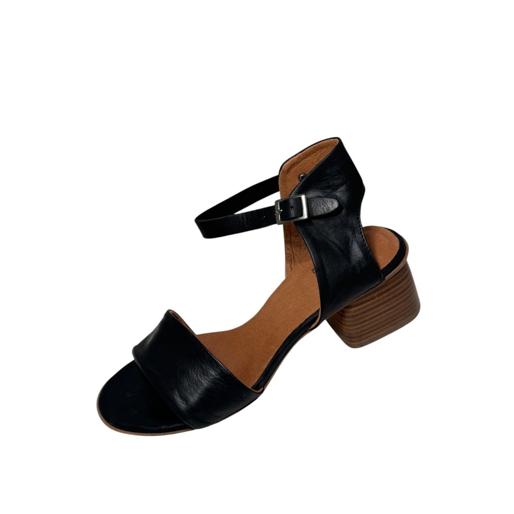 Miz Mooz Natalia Women's Sandals Black Leather Block heel size 40 9-9.5 New